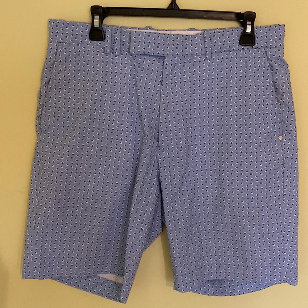 Graphic Print Sky Blue RLX Golf Shorts - Size 32